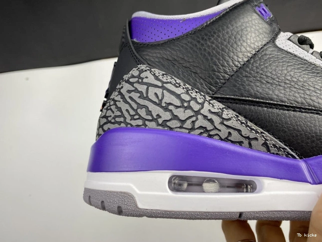 Rep TBK Jordan Purple 3 CT8532 050 Retro Court Black Air 0712
